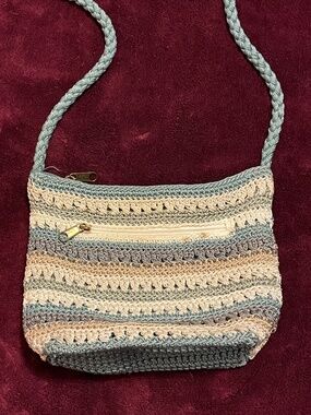 Sonoma crochet purse pastel stripes